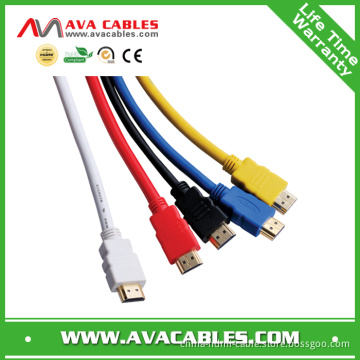 Color PVC Plastic HDMI 1.4V Cable Support 3D and Ethernet